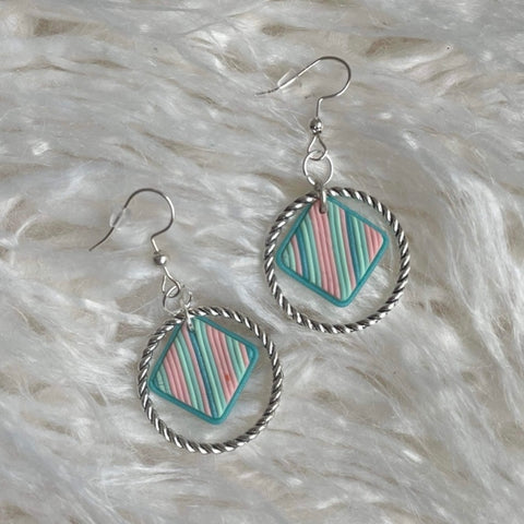 Easter Candypop (Diamond and Silver Ringed Dangles)