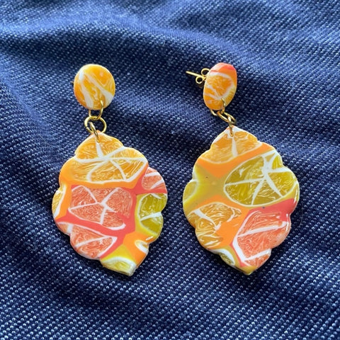 Candied Citrus (Two-Piece Large Moroccan Studs)