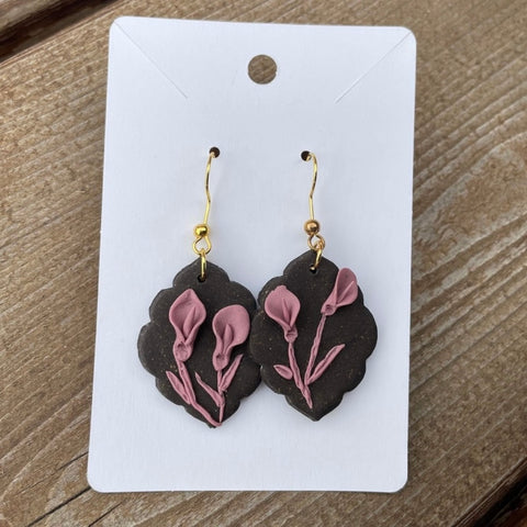 Pink Arums (Large Moroccan Dangles)