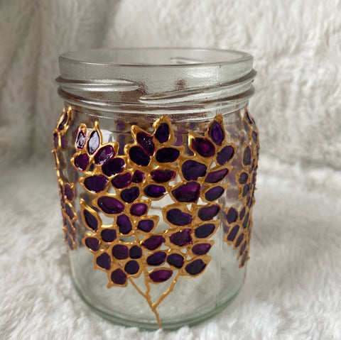 Lavender Hand-Painted Jar