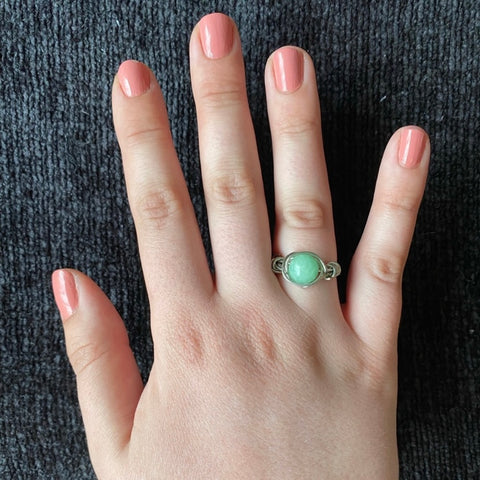 Claire (Silver Green Quartz Ring)